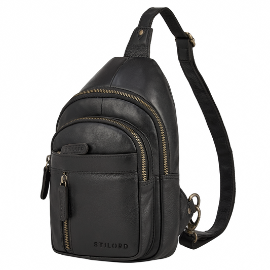 "Montego" 2 En 1 Grande Bolso Pecho Hombre de Piel Genuino