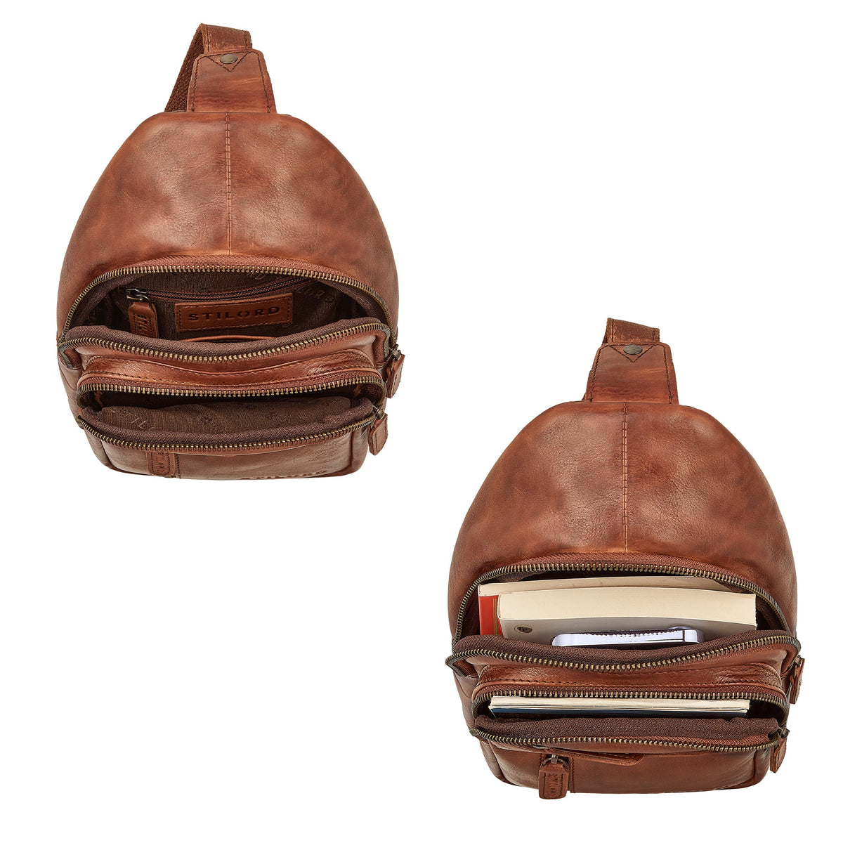 "Montego" 2 En 1 Grande Bolso Pecho Hombre de Piel Genuino
