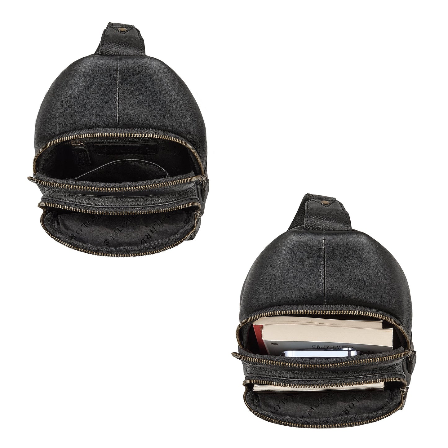 "Montego" 2 En 1 Grande Bolso Pecho Hombre de Piel Genuino