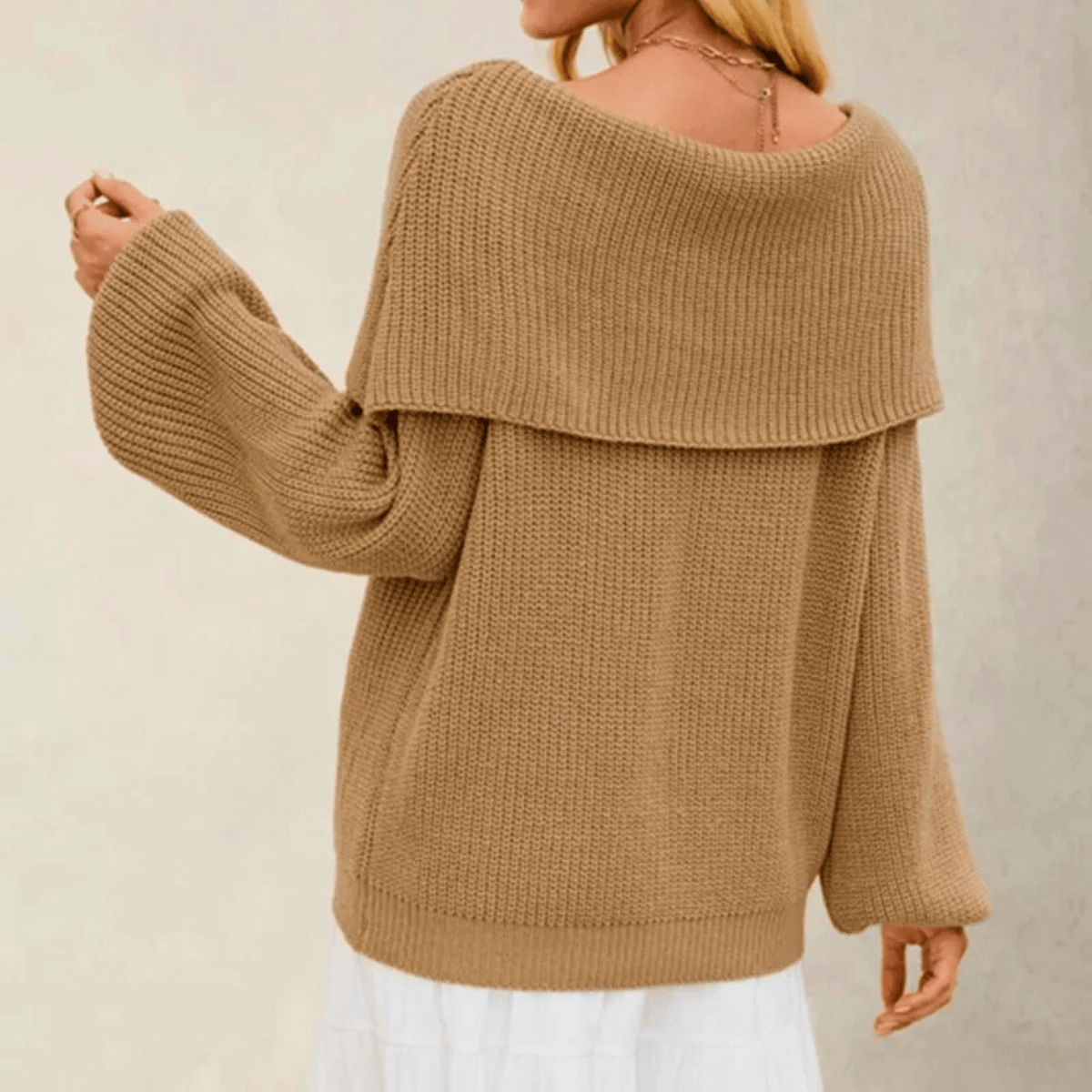 Jersey Mujer Punto Hombros Descubiertos - Estilo Suave Chic y Elegante