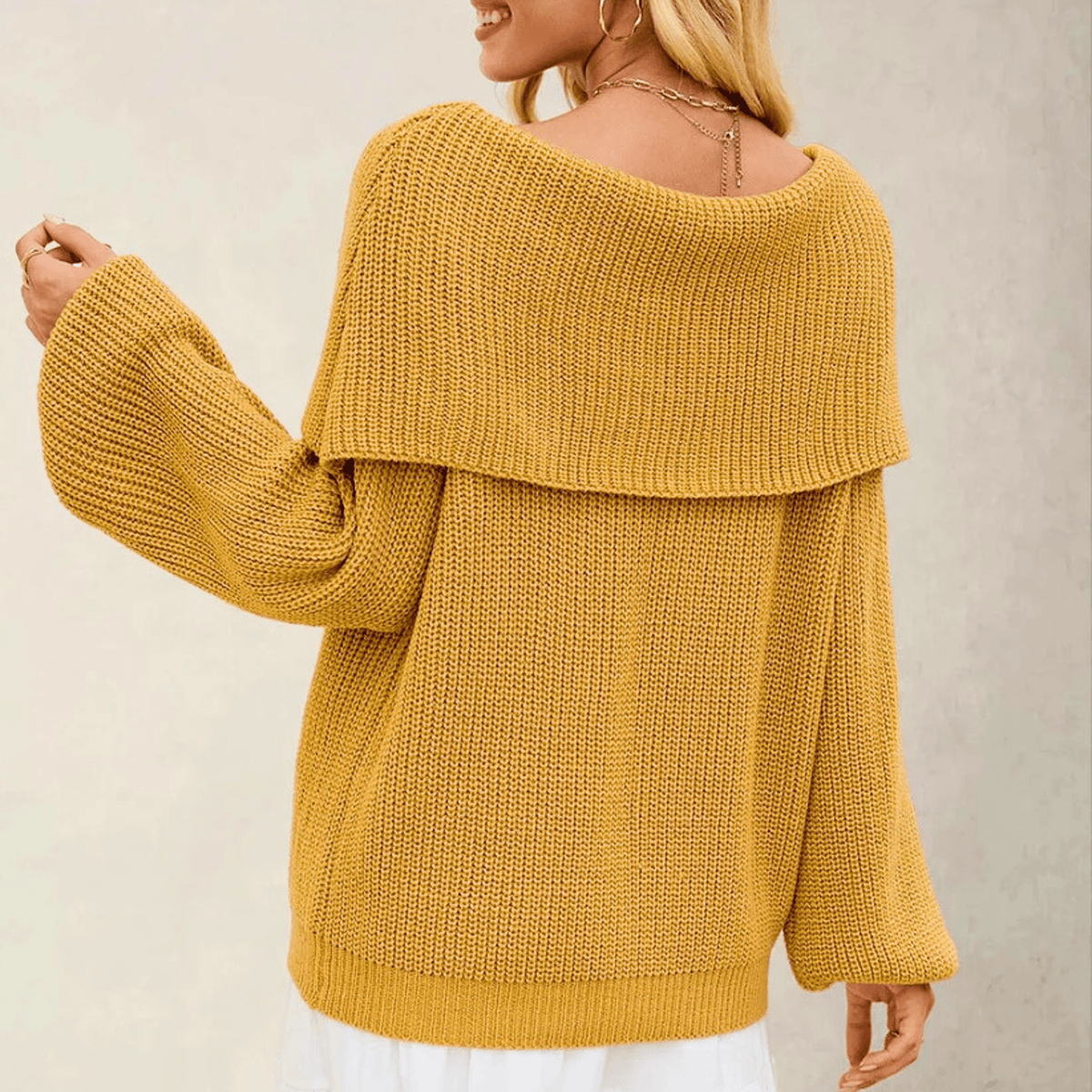 Jersey Mujer Punto Hombros Descubiertos - Estilo Suave Chic y Elegante